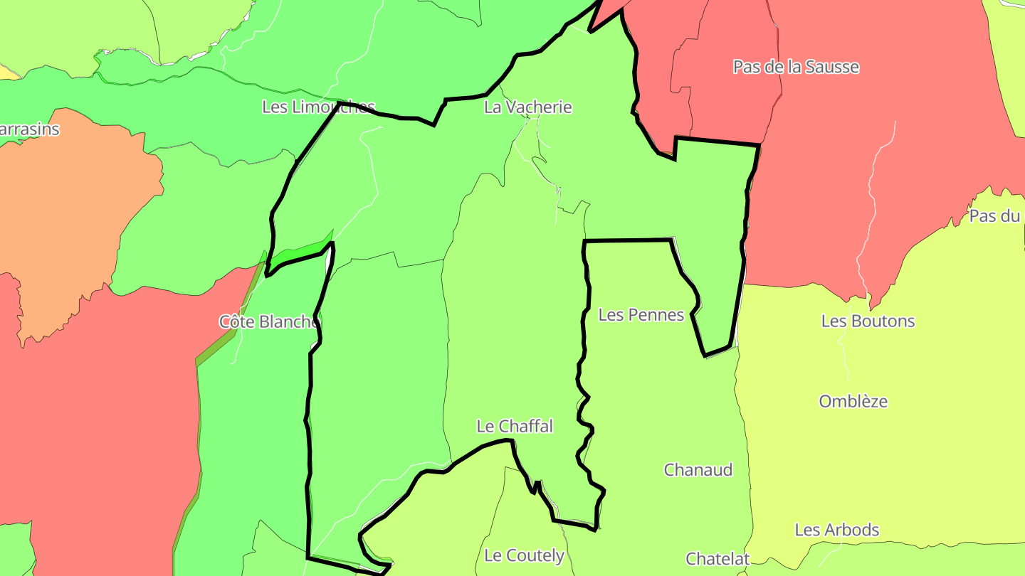 Carte des prix de l'immobilier Le Chaffal