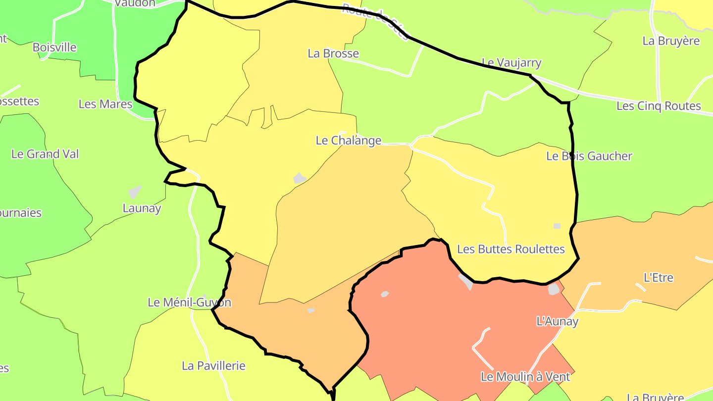 Carte des prix de l'immobilier Le Chalange