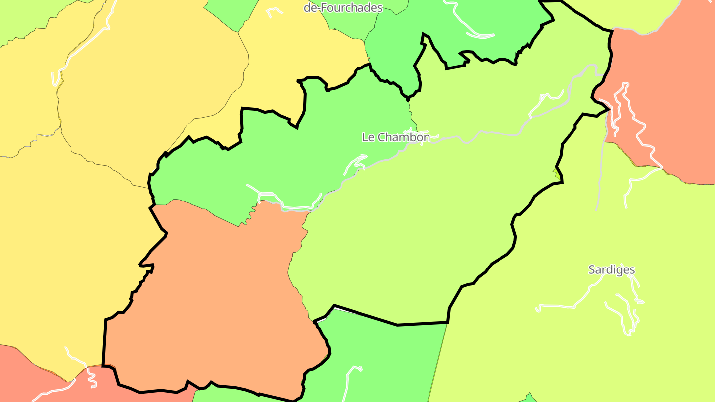 Carte des prix de l'immobilier Le Chambon