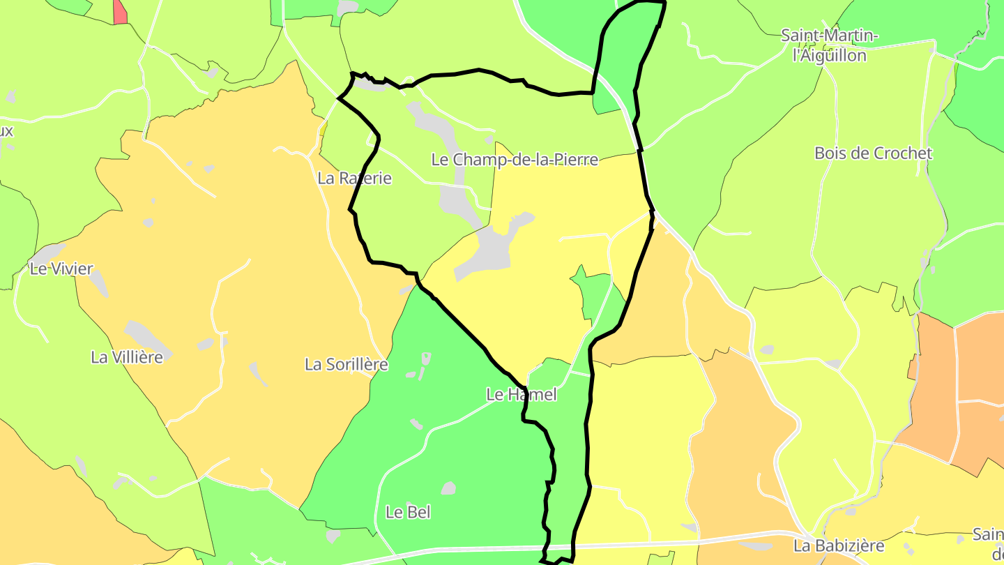 Carte des prix de l'immobilier Le Champ-de-la-Pierre