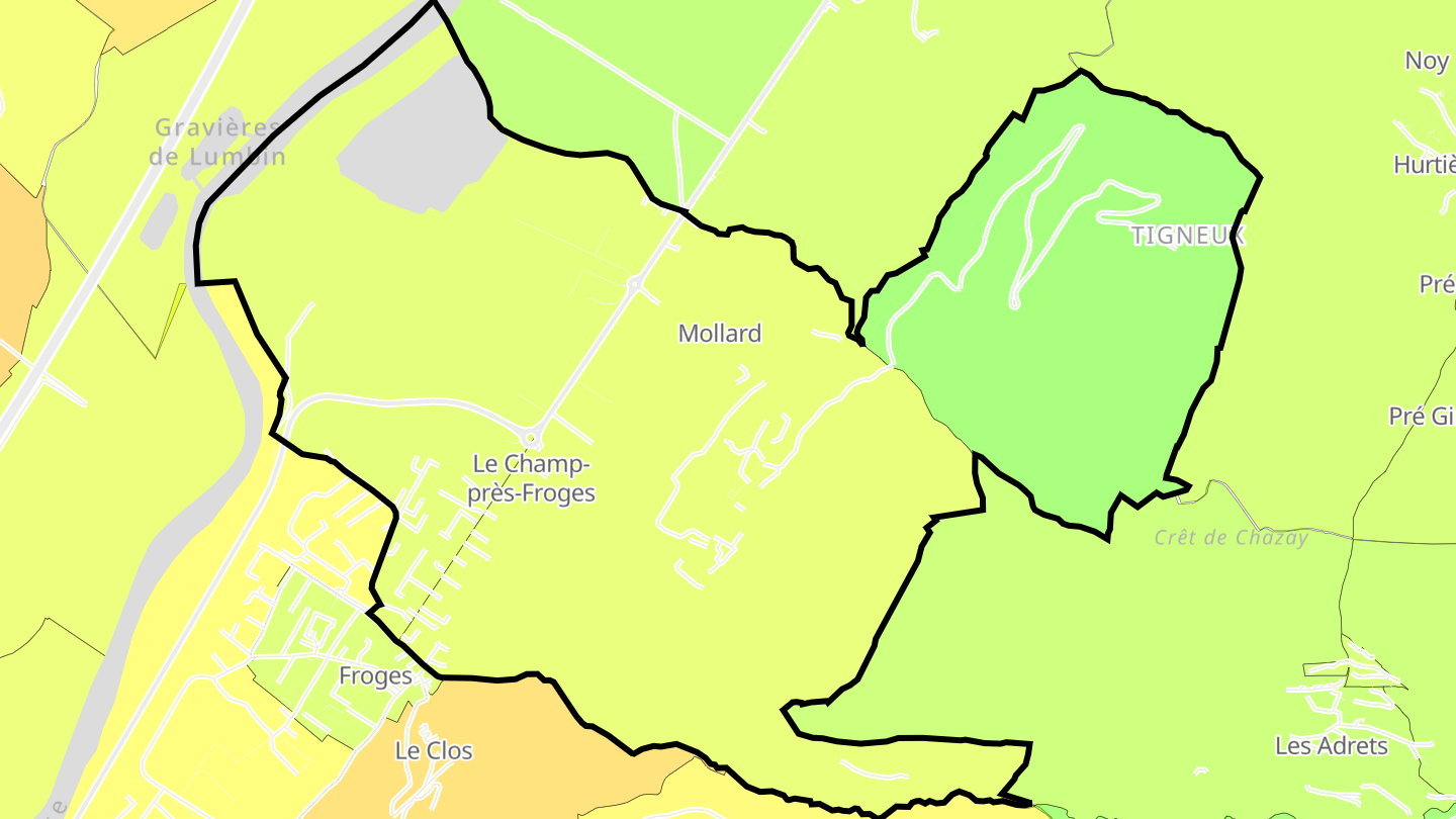 Carte des prix de l'immobilier Le Champ-près-Froges