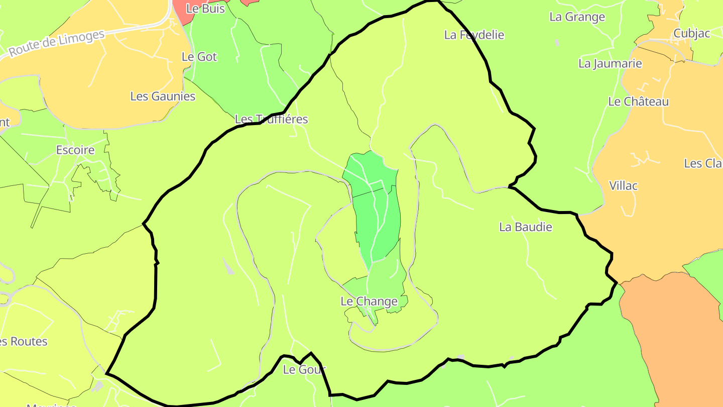 Carte des prix de l'immobilier Le Change