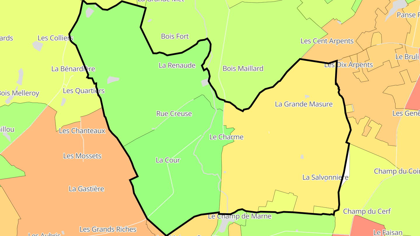 Carte des prix de l'immobilier Le Charme