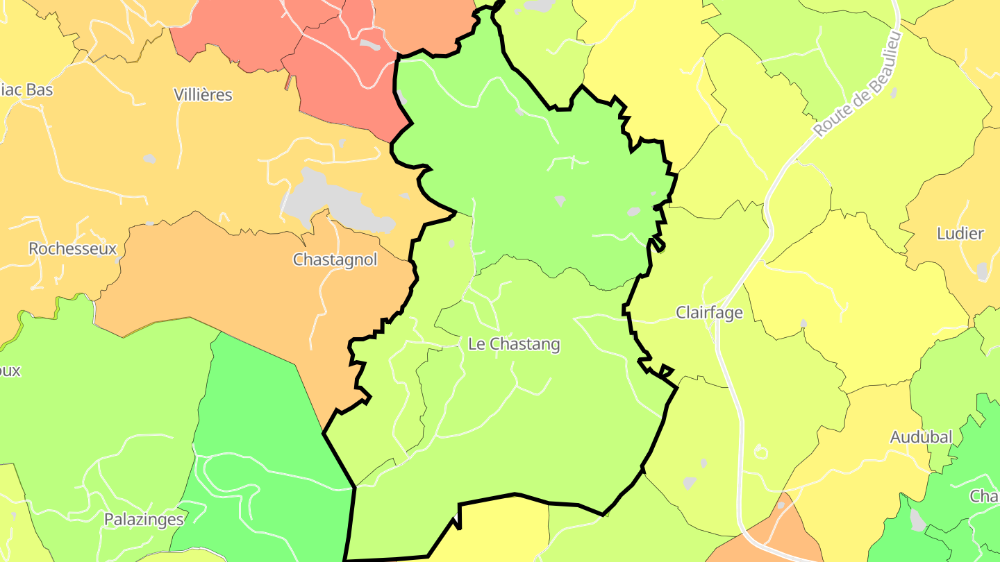 Carte des prix de l'immobilier Le Chastang