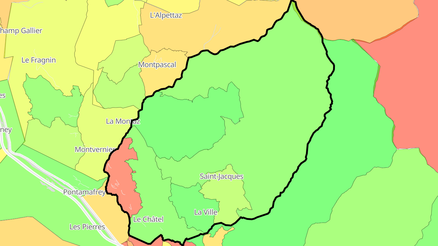 Carte des prix de l'immobilier Le Châtel