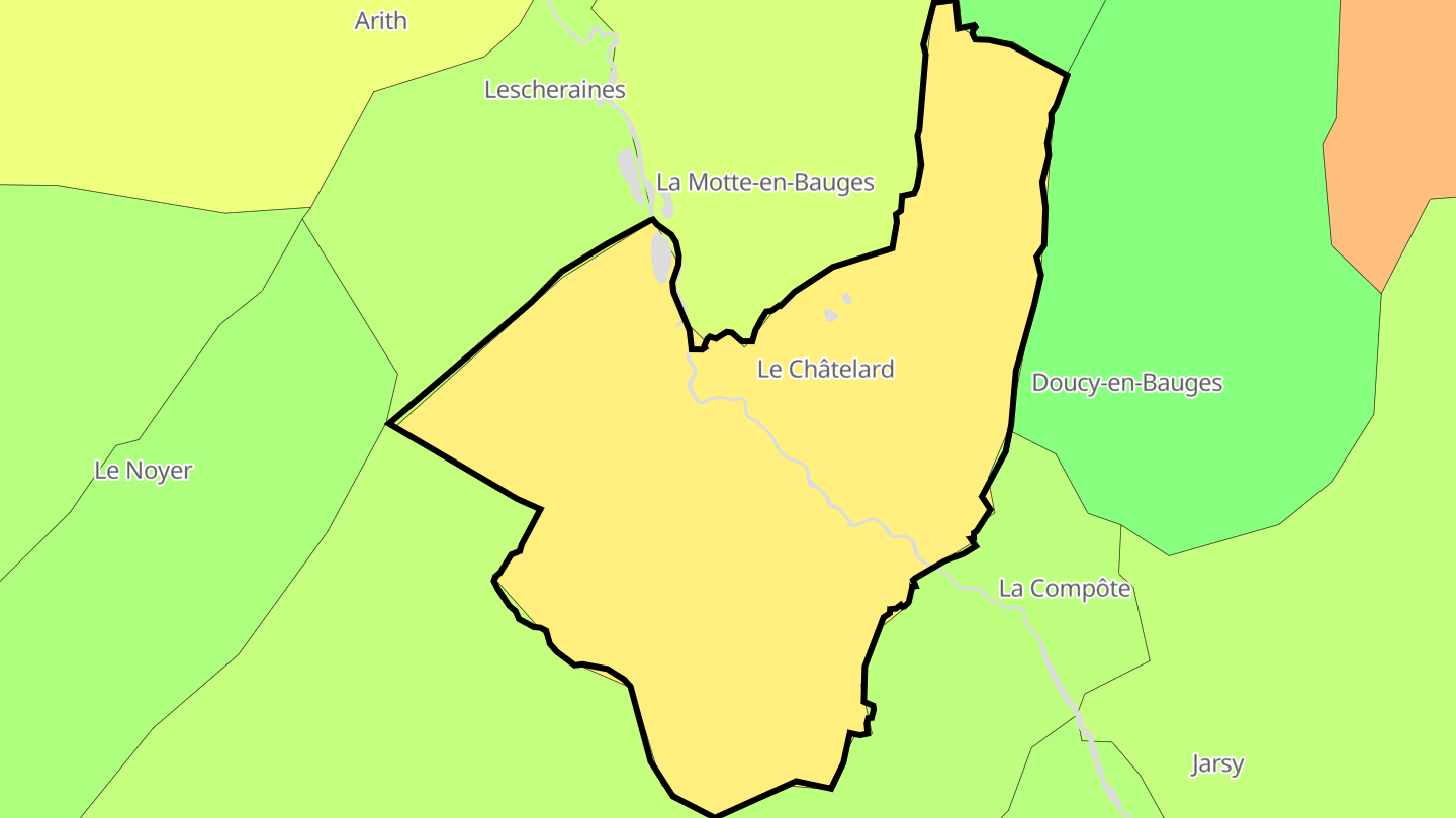 Carte des prix de l'immobilier Le Châtelard