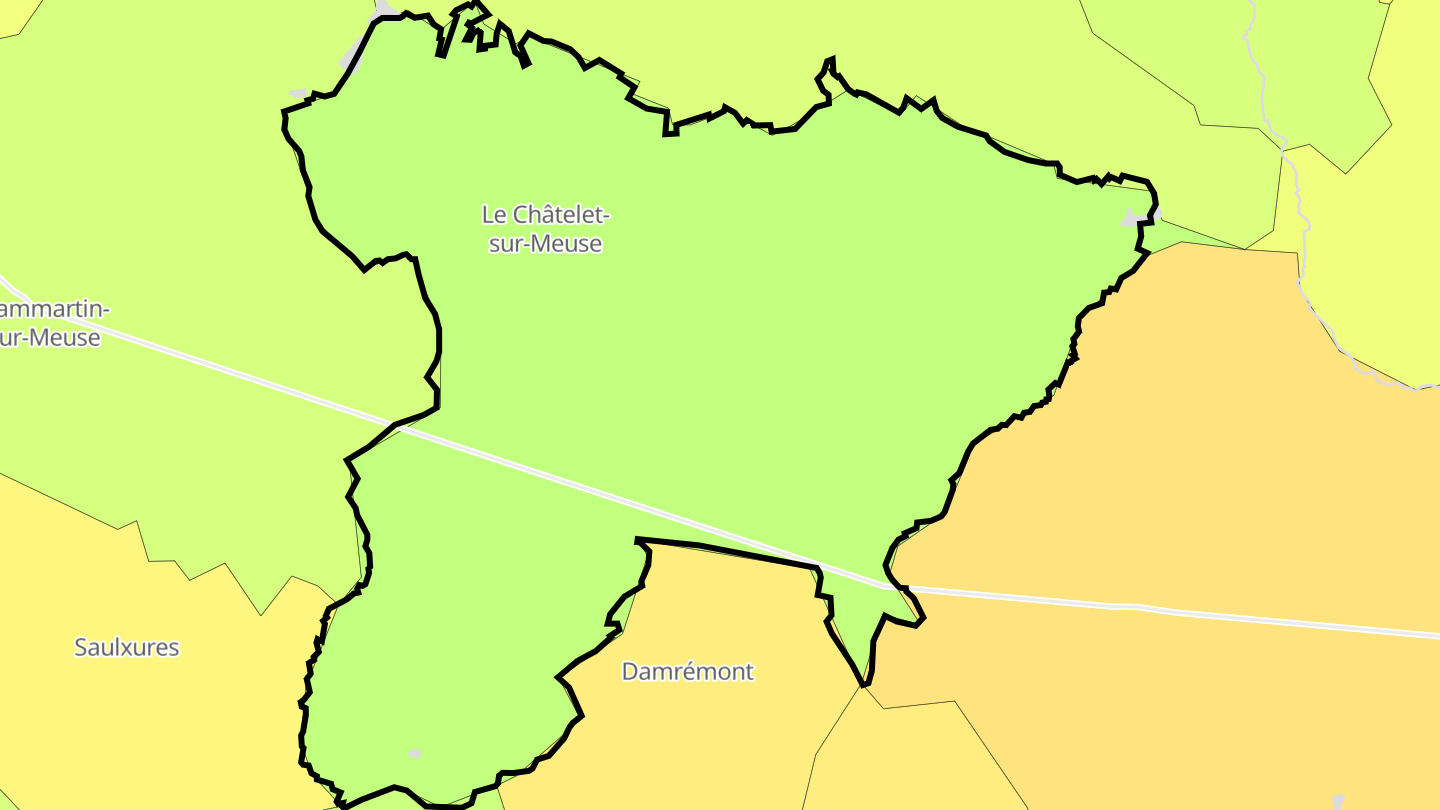 Carte des prix de l'immobilier Le Châtelet-sur-Meuse