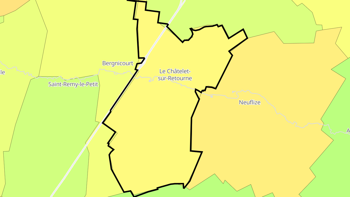 Carte des prix de l'immobilier Le Châtelet-sur-Retourne