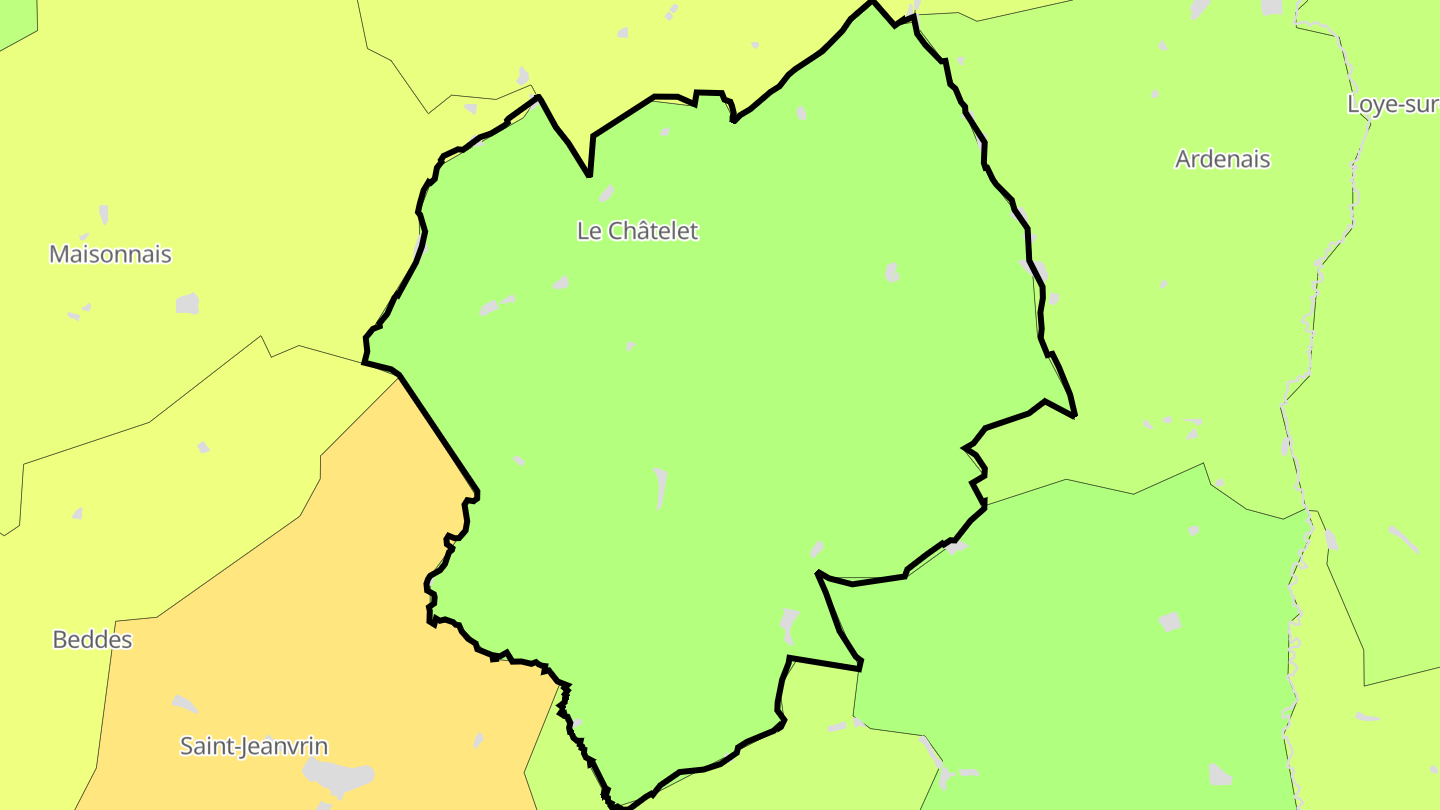 Carte des prix de l'immobilier Le Châtelet