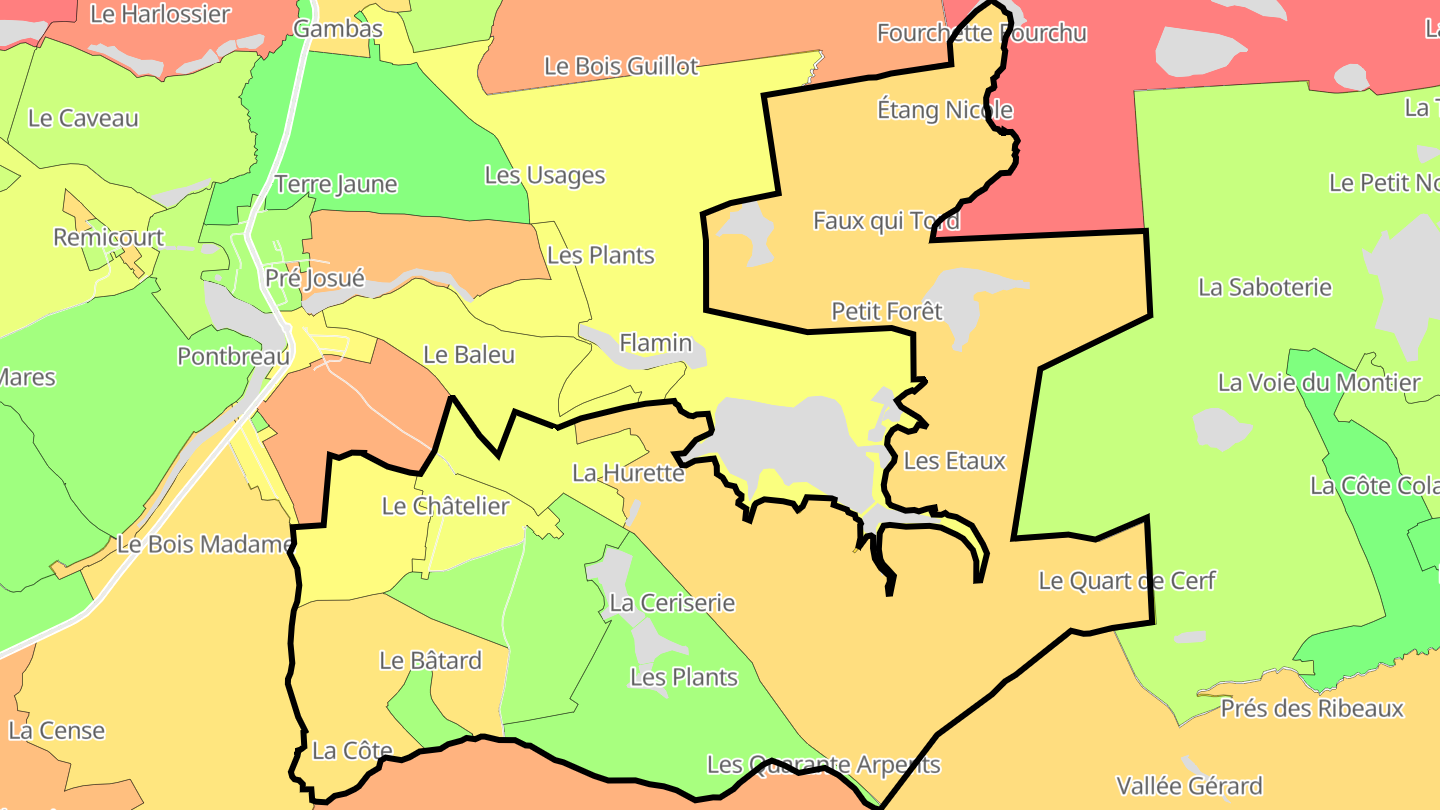 Carte des prix de l'immobilier Le Châtelier