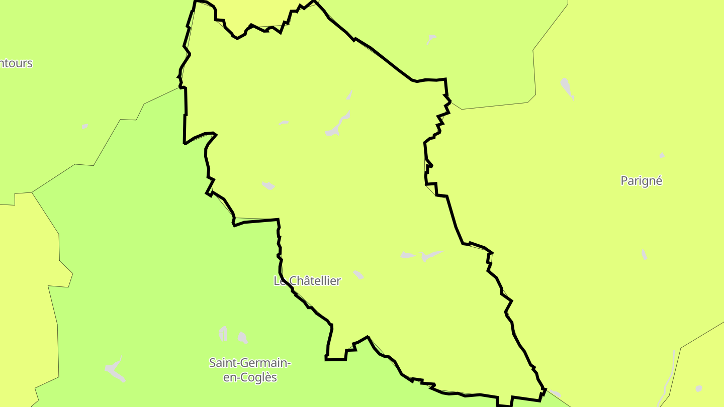 Carte des prix de l'immobilier Le Châtellier