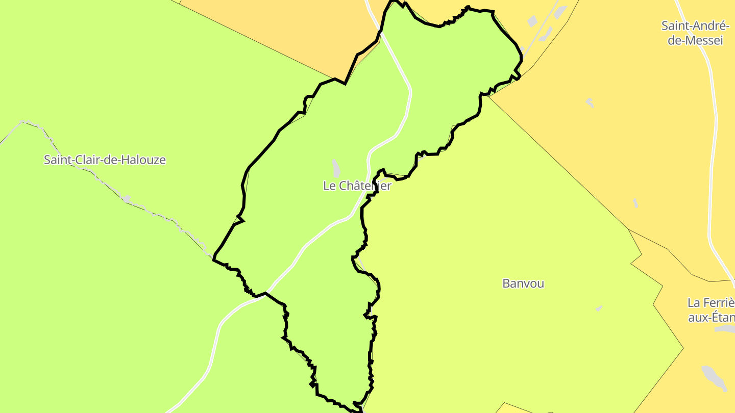 Carte des prix de l'immobilier Le Châtellier
