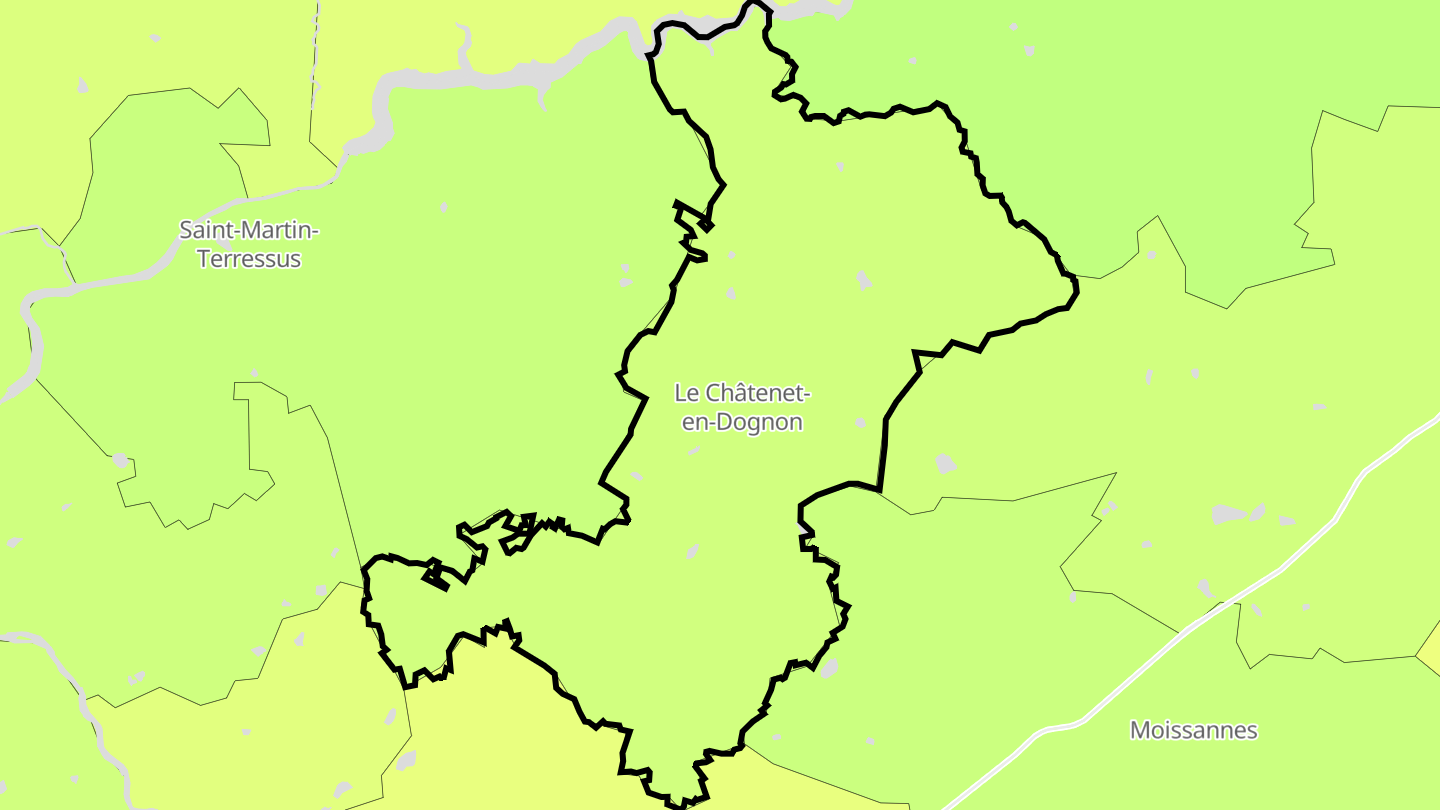 Carte des prix de l'immobilier Le Châtenet-en-Dognon