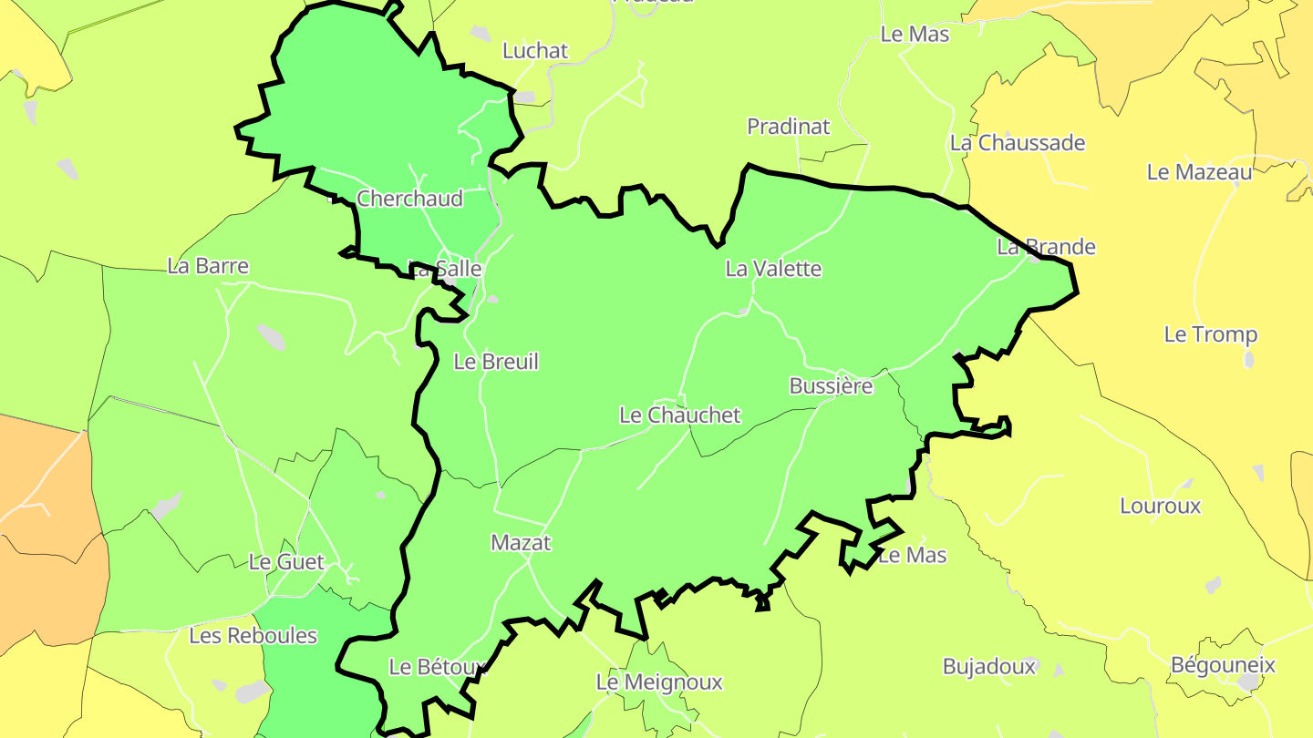 Carte des prix de l'immobilier Le Chauchet