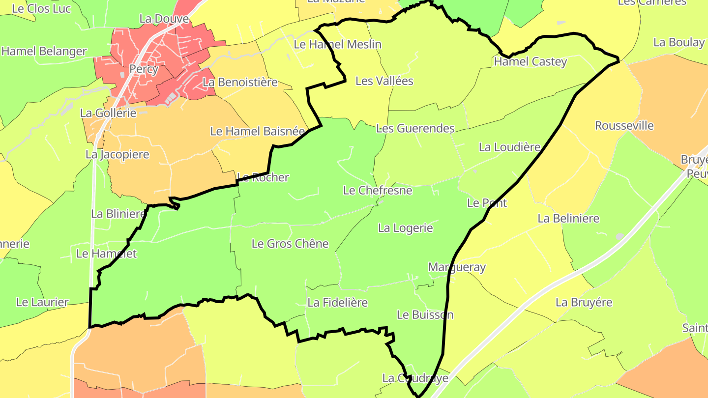 Carte des prix de l'immobilier Le Chefresne