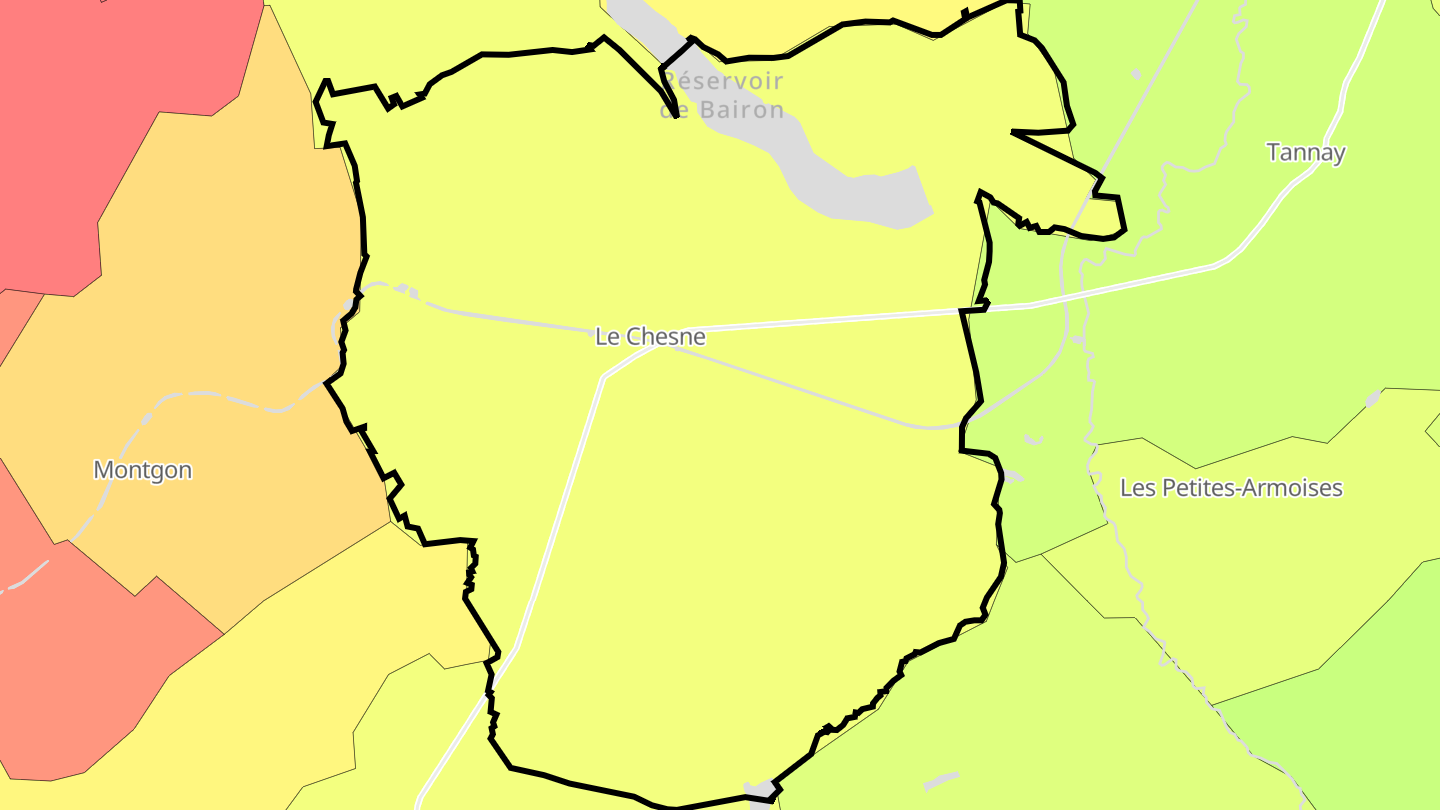 Carte des prix de l'immobilier Le Chesne