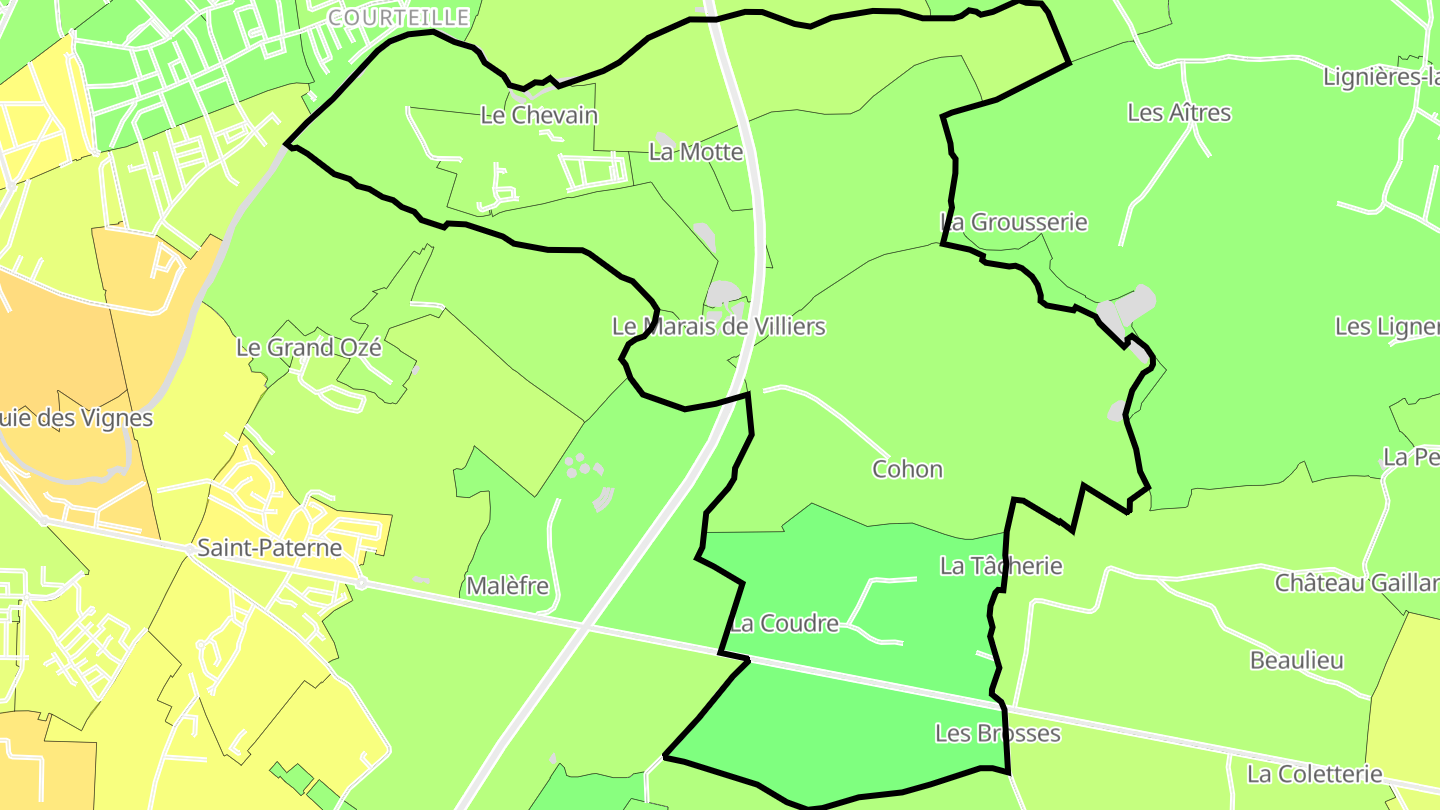 Carte des prix de l'immobilier Le Chevain