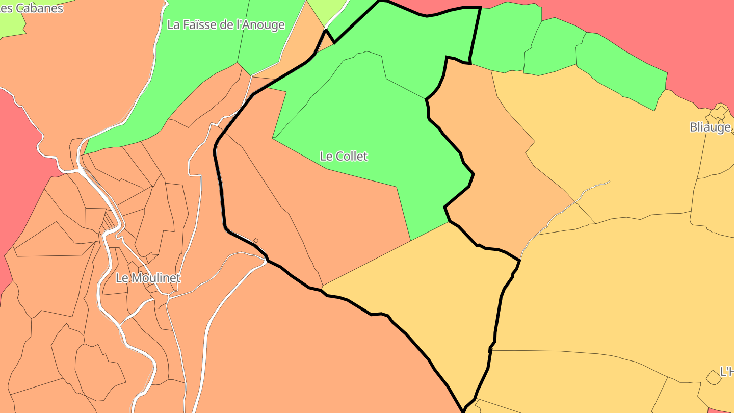 Carte des prix de l'immobilier Le Collet