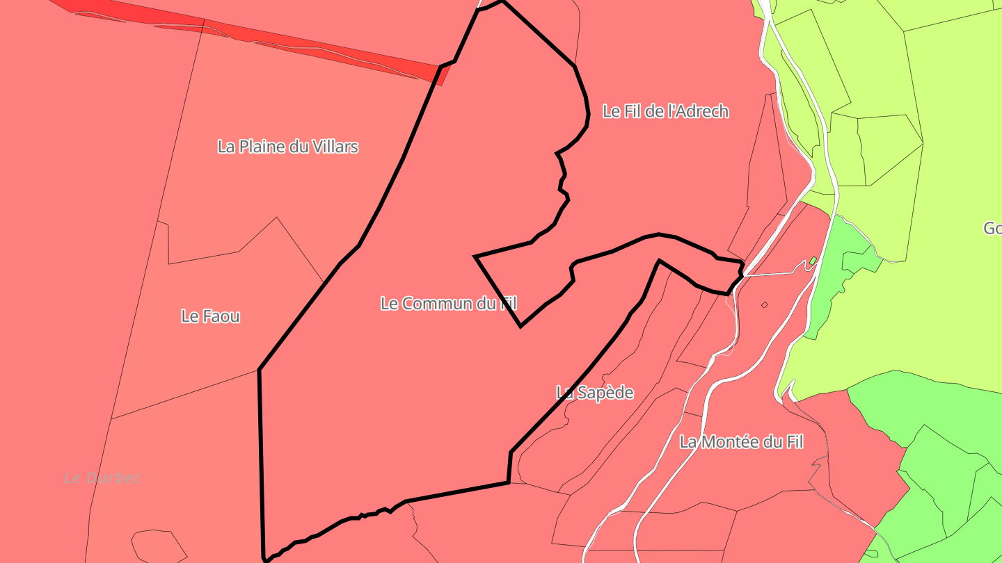 Carte des prix de l'immobilier Le Commun du Fil