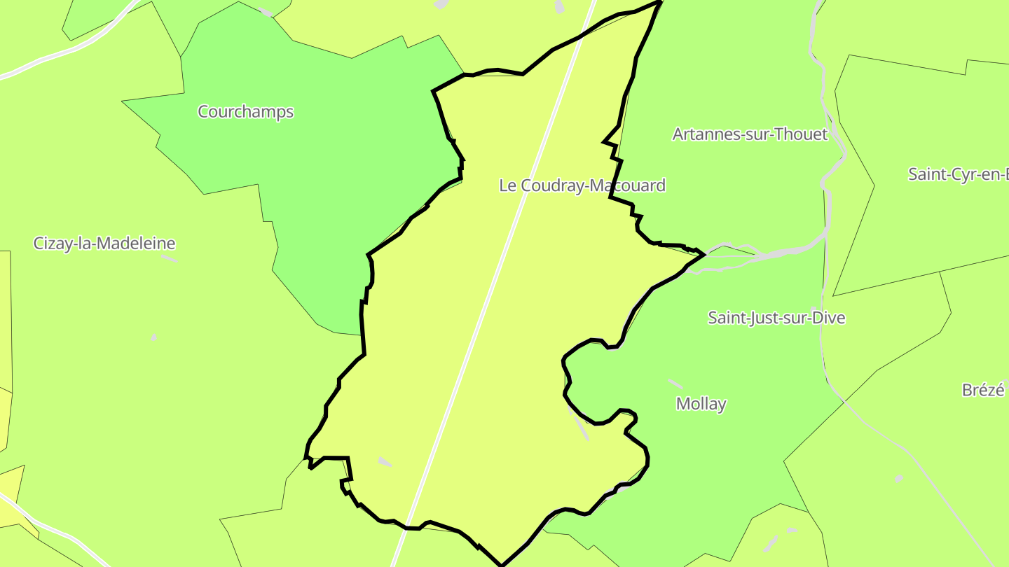 Carte des prix de l'immobilier Le Coudray-Macouard