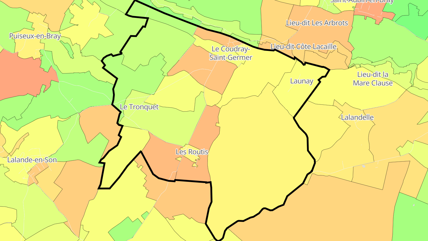 Carte des prix de l'immobilier Le Coudray-Saint-Germer