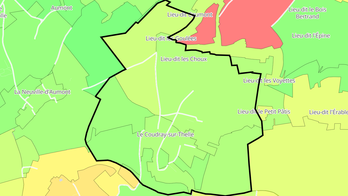 Carte des prix de l'immobilier Le Coudray-sur-Thelle