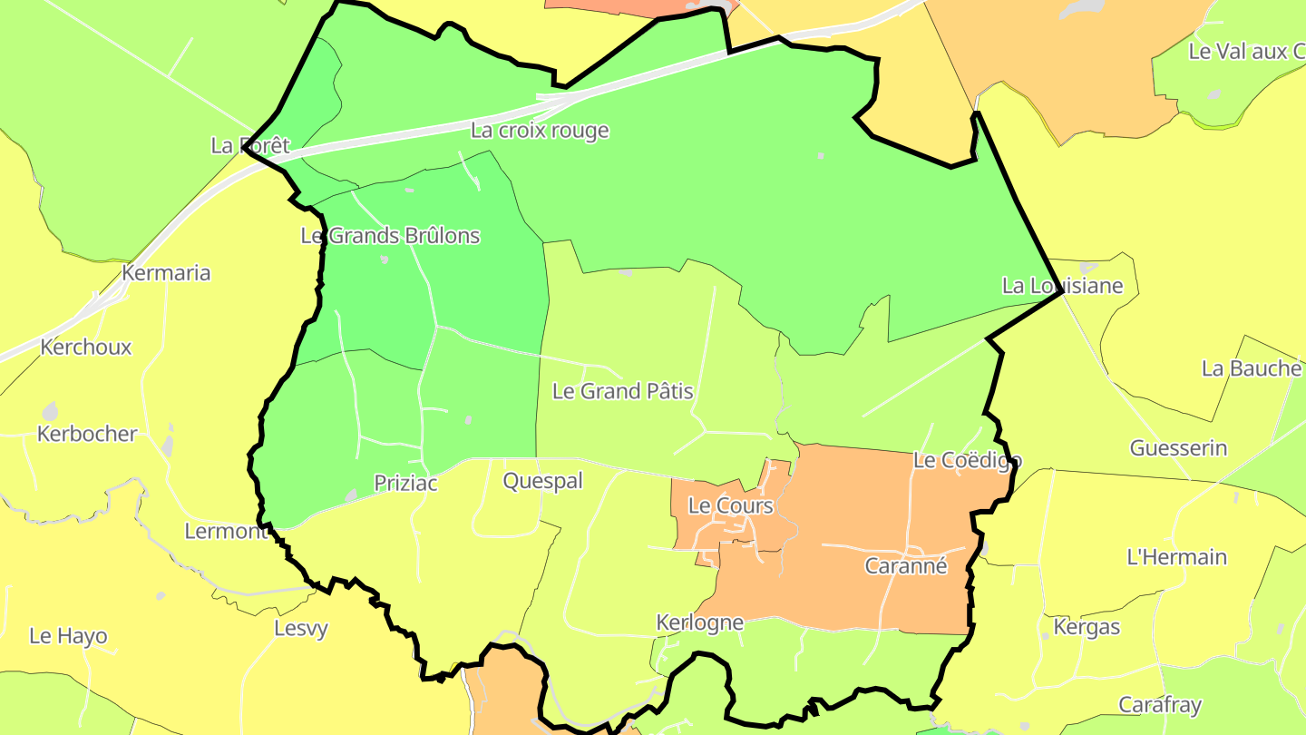 Carte des prix de l'immobilier Le Cours