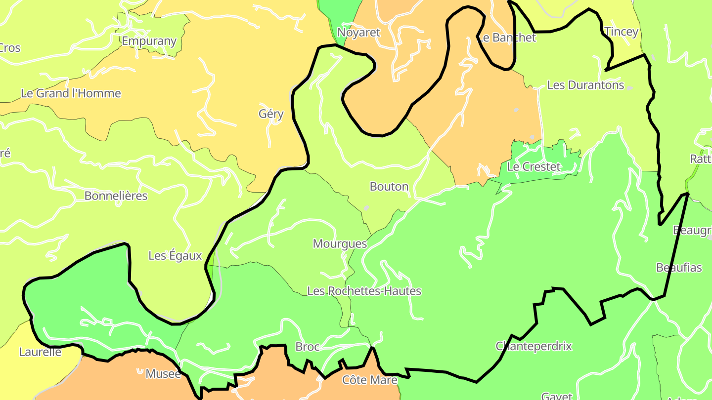 Carte des prix de l'immobilier Le Crestet