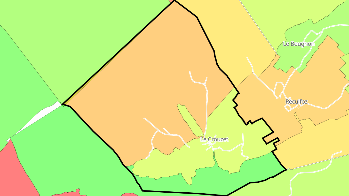 Carte des prix de l'immobilier Le Crouzet