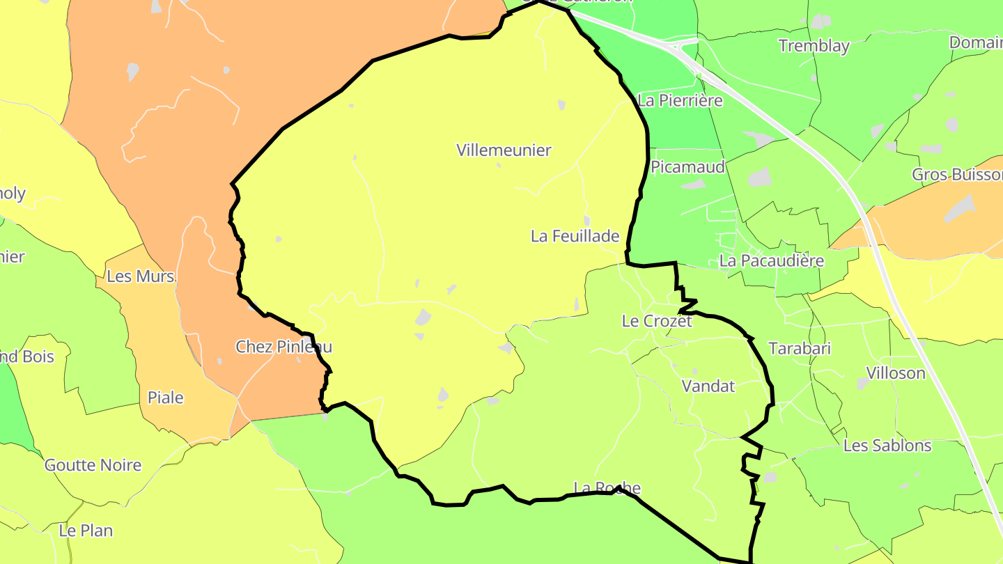 Carte des prix de l'immobilier Le Crozet