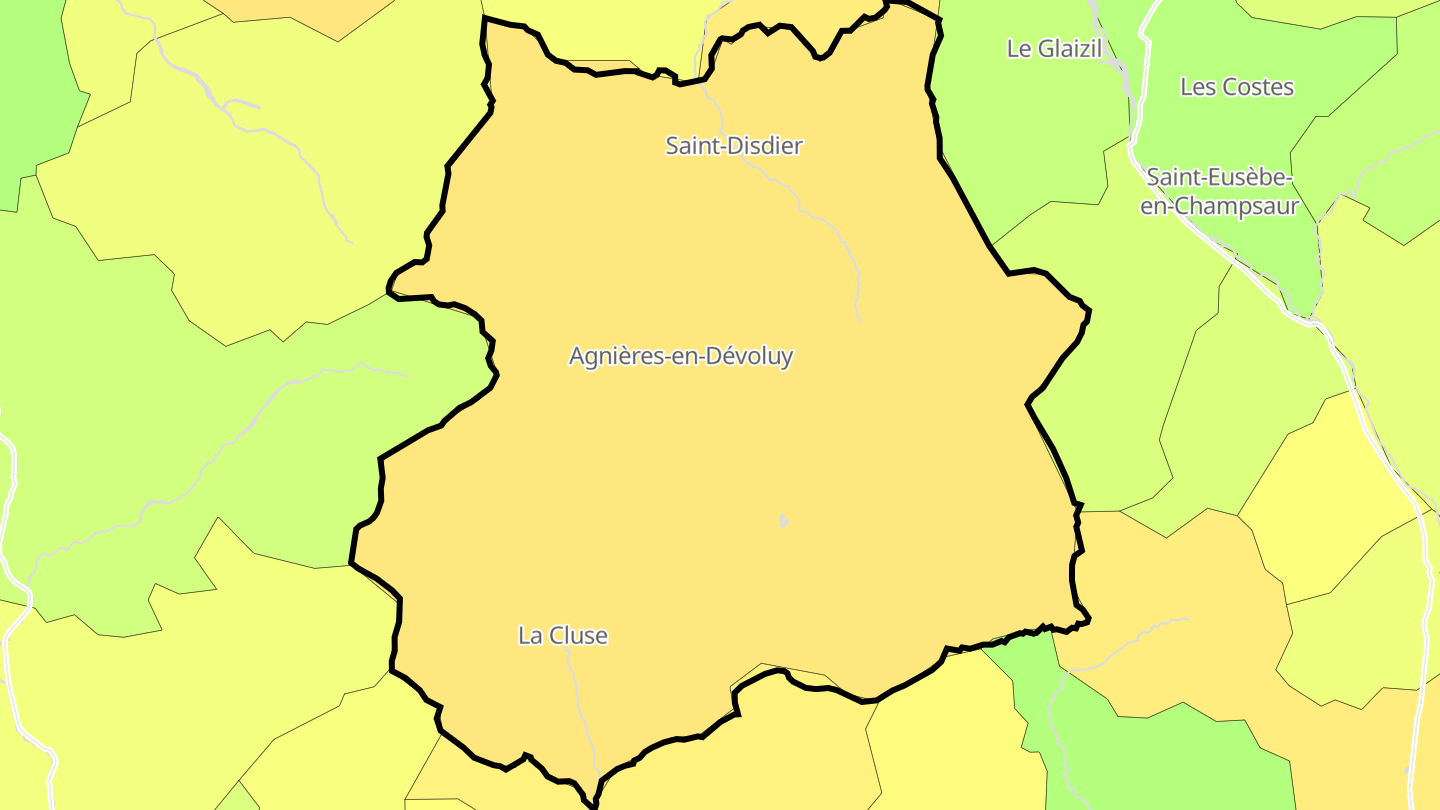 Carte des prix de l'immobilier Le Dévoluy