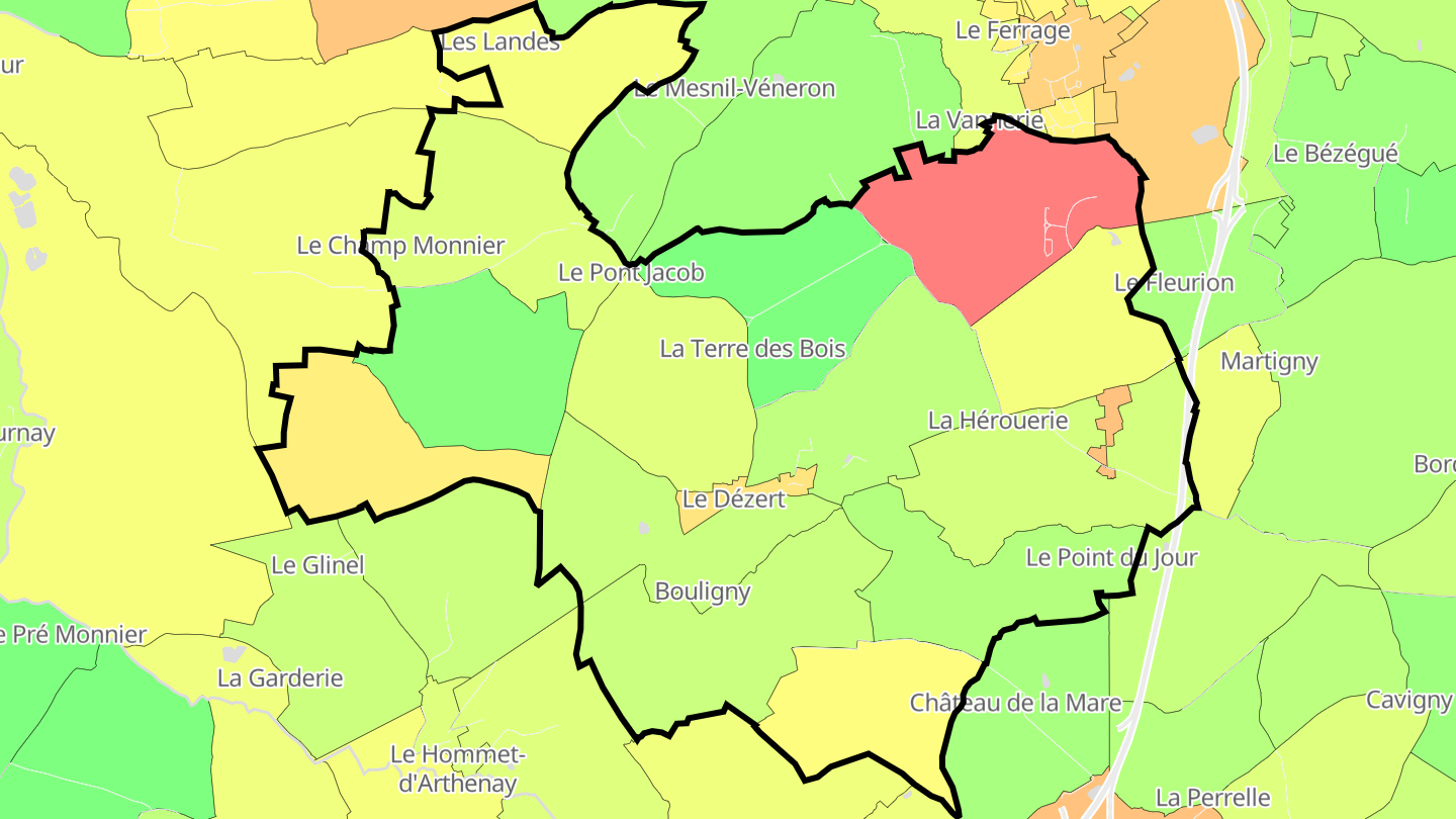 Carte des prix de l'immobilier Le Dézert
