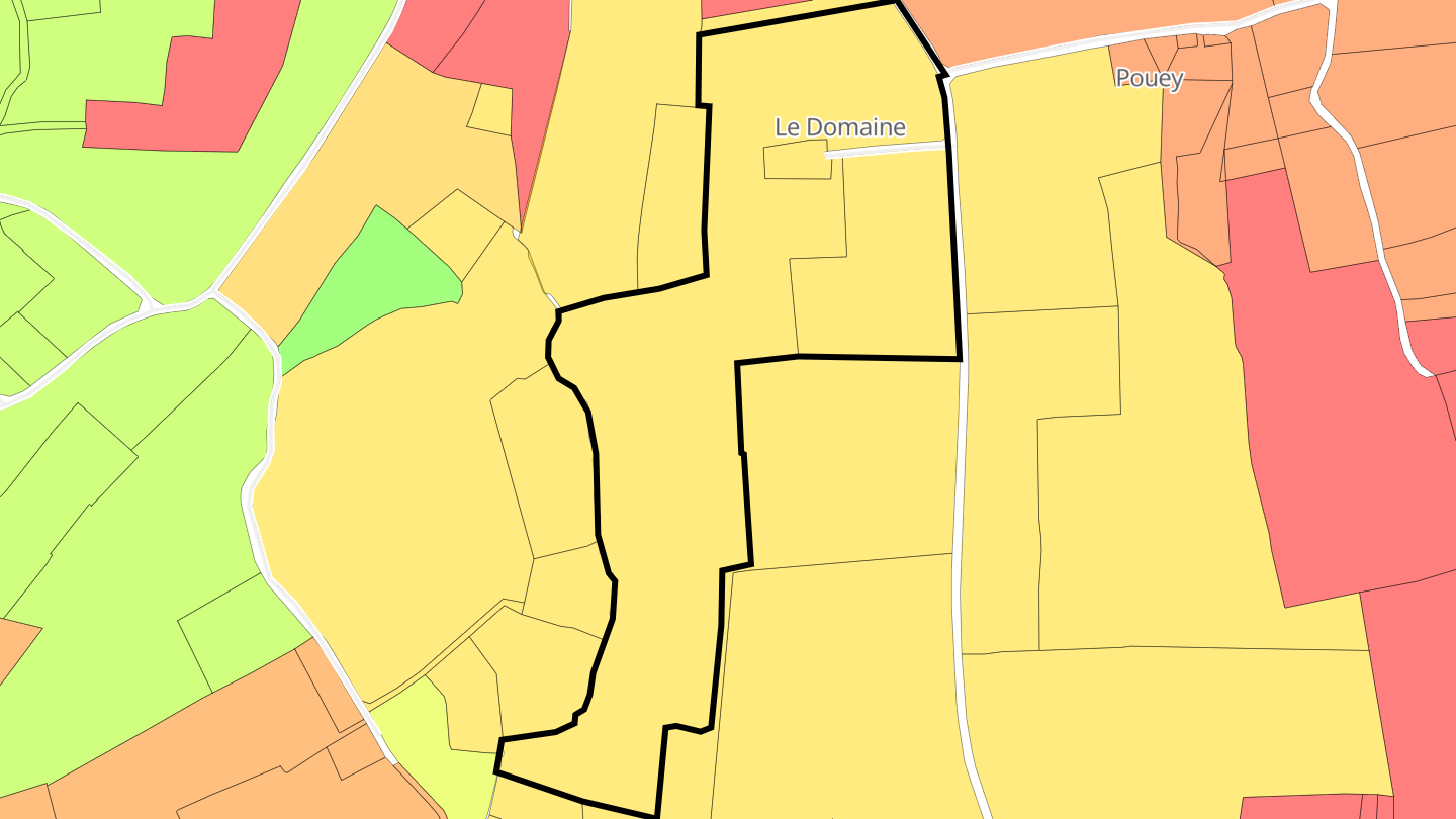 Carte des prix de l'immobilier Le Domaine