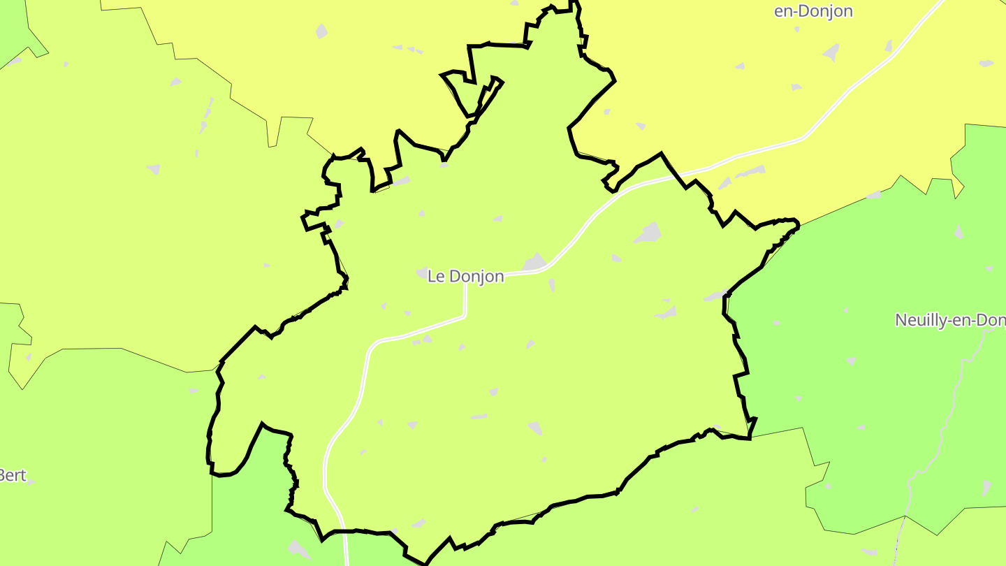 Carte des prix de l'immobilier Le Donjon