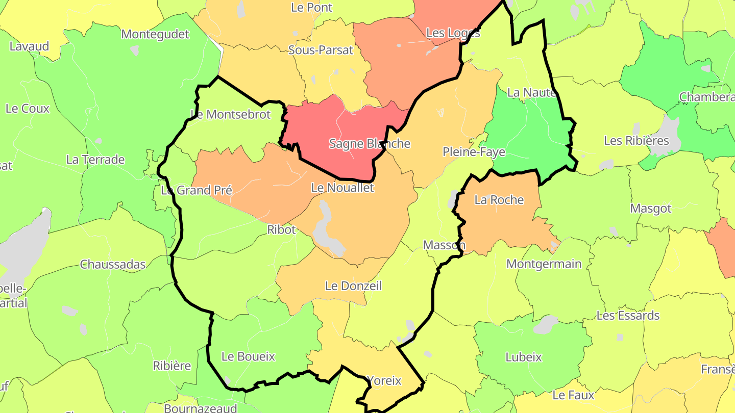 Carte des prix de l'immobilier Le Donzeil