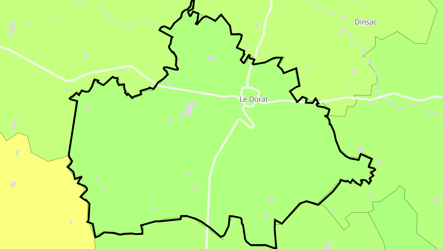 Carte des prix de l'immobilier Le Dorat