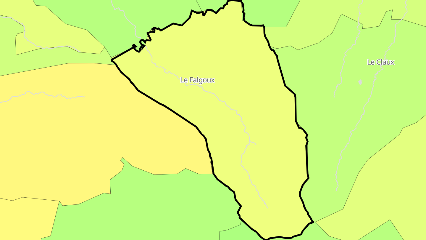 Carte des prix de l'immobilier Le Falgoux