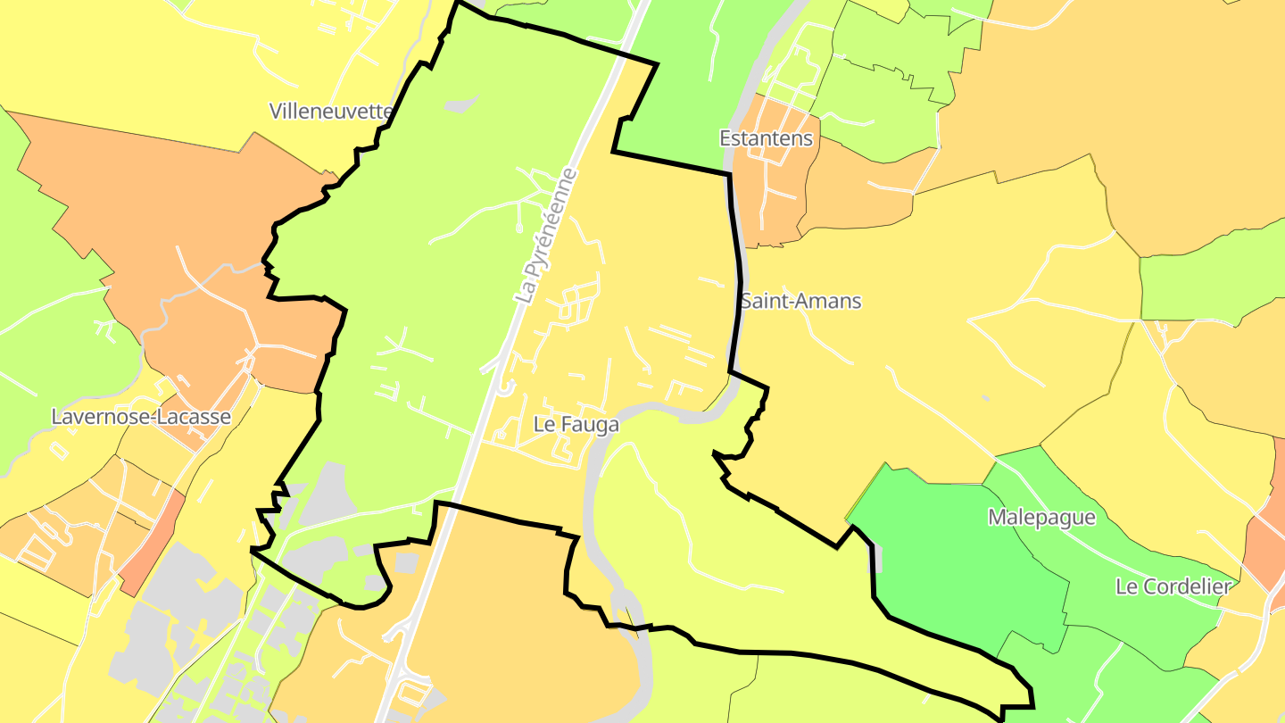 Carte des prix de l'immobilier Le Fauga