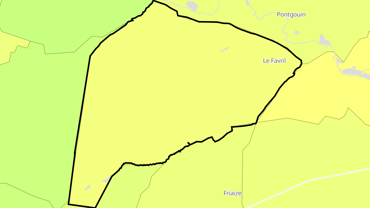 Carte des prix de l'immobilier Le Favril