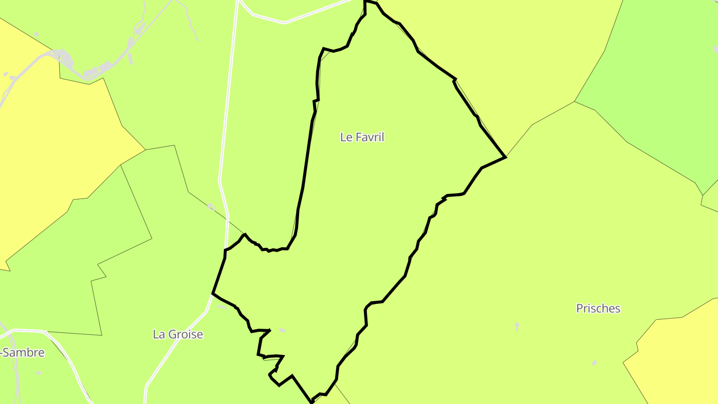 Carte des prix de l'immobilier Le Favril