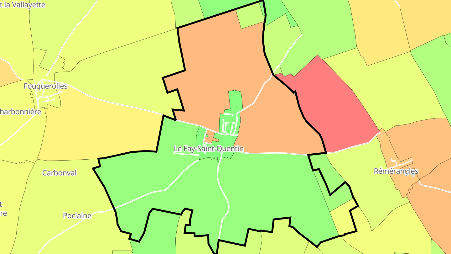 Carte des prix de l'immobilier Le Fay-Saint-Quentin
