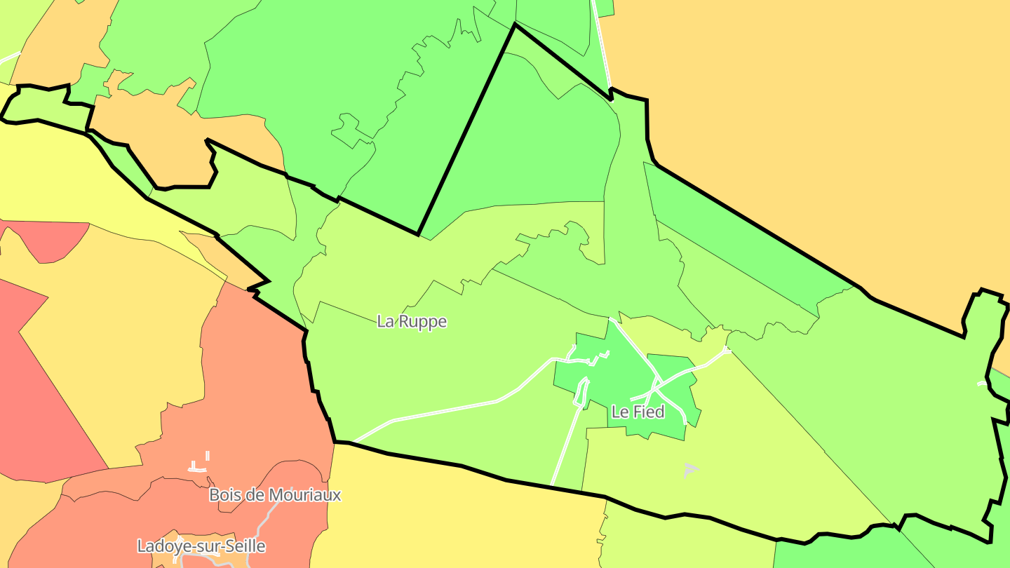 Carte des prix de l'immobilier Le Fied