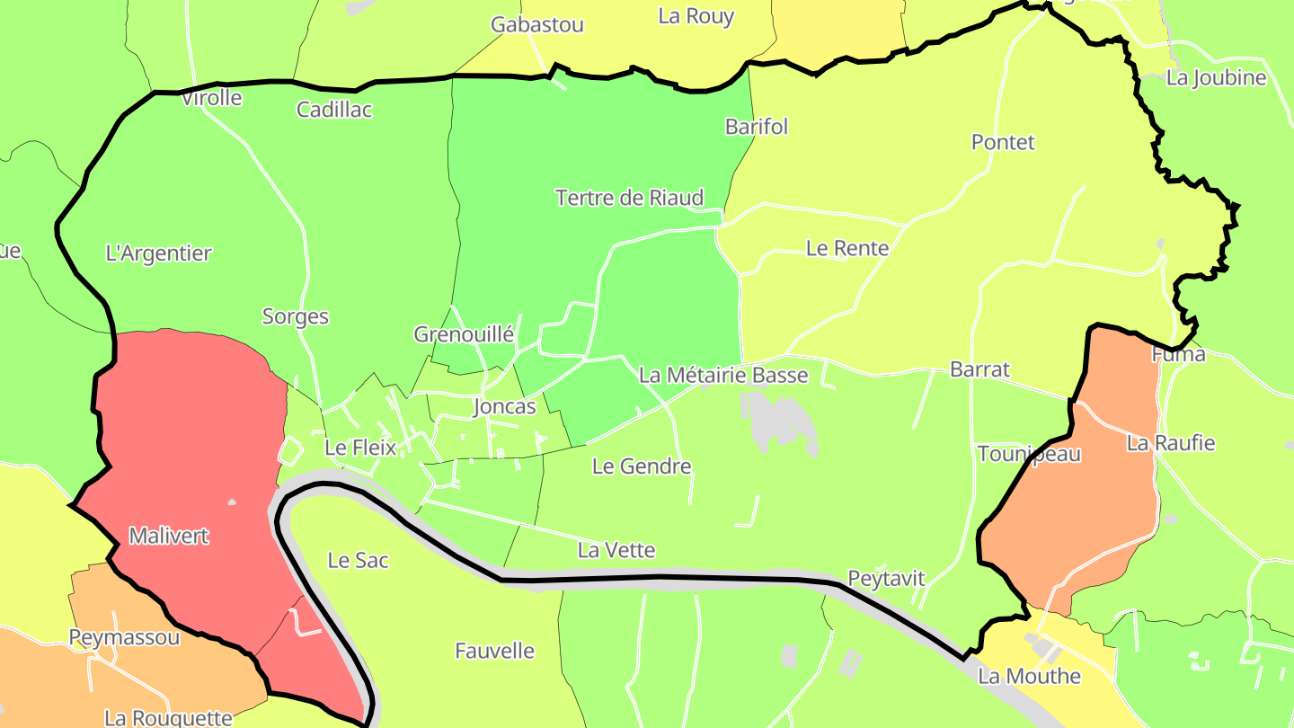 Carte des prix de l'immobilier Le Fleix