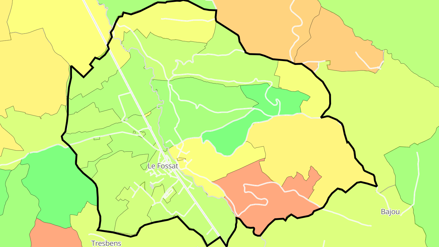 Carte des prix de l'immobilier Le Fossat