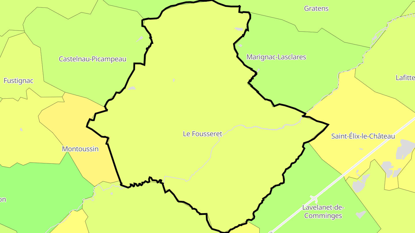 Carte des prix de l'immobilier Le Fousseret
