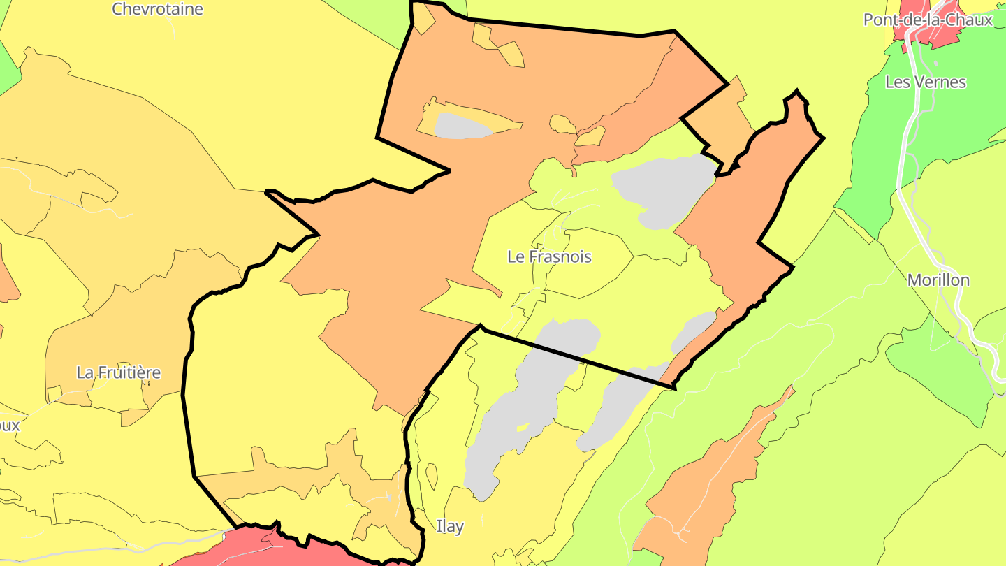 Carte des prix de l'immobilier Le Frasnois