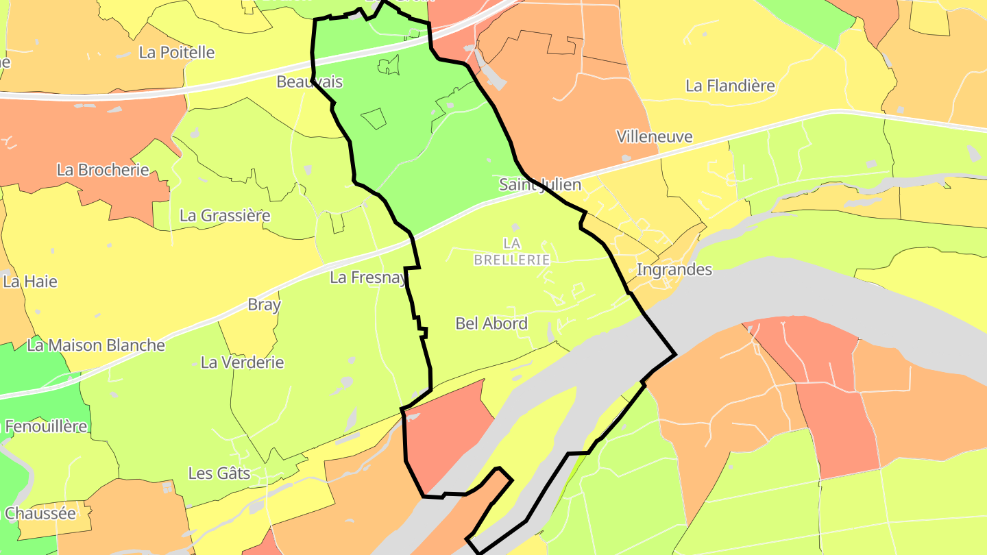 Carte des prix de l'immobilier Le Fresne-sur-Loire