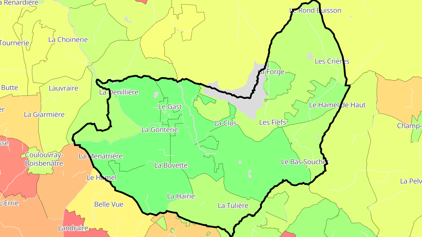 Carte des prix de l'immobilier Le Gast