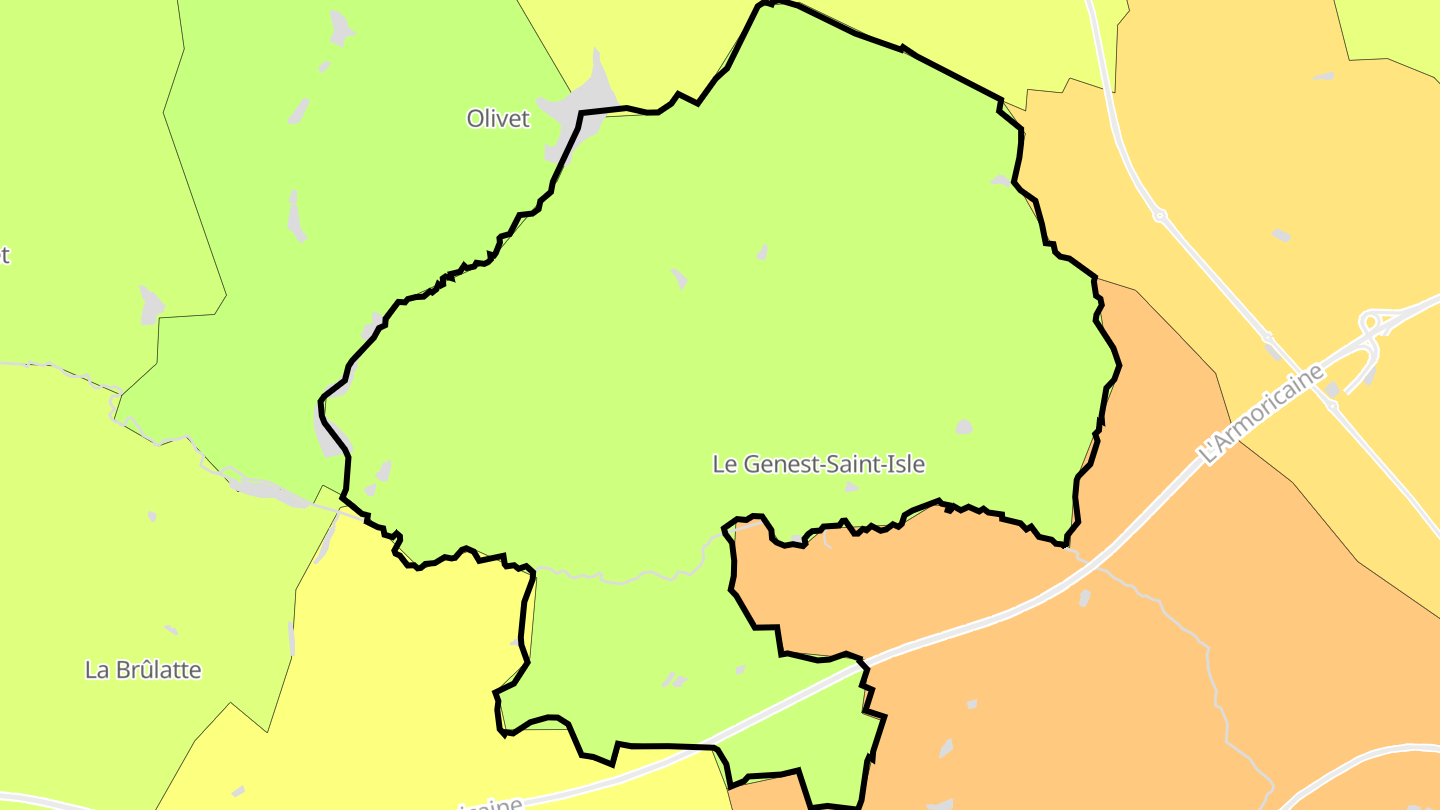 Carte des prix de l'immobilier Le Genest-Saint-Isle