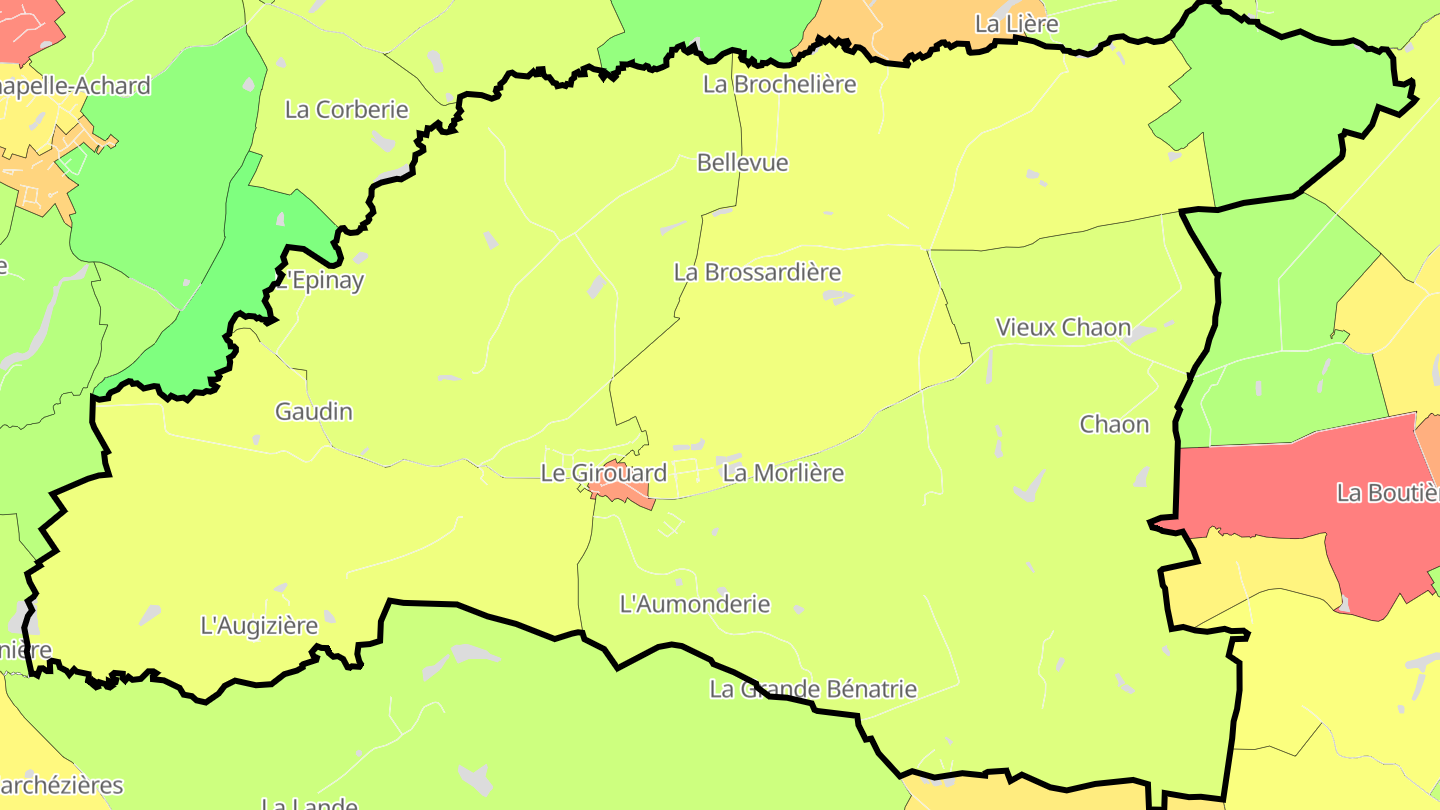 Carte des prix de l'immobilier Le Girouard